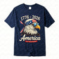 Plush Unisex Bald Eagle Graphic Tee - Short-Sleeve, Sturdy Cotton, For 250th Anniversary Independence Day Celebration