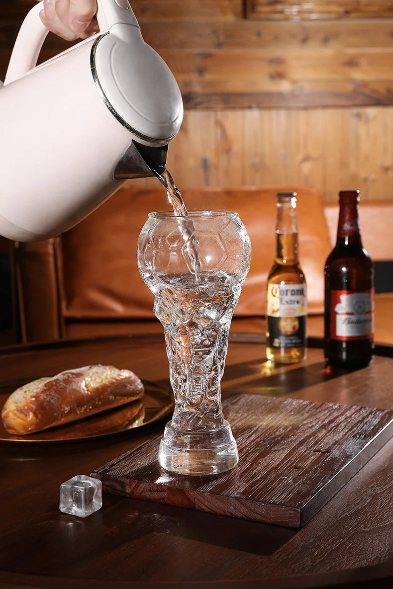Beer Glass Cup Soccer Themed Top-Grade Trophy Style For Man Cave Decor Fall 2026 Gift For Football Fans