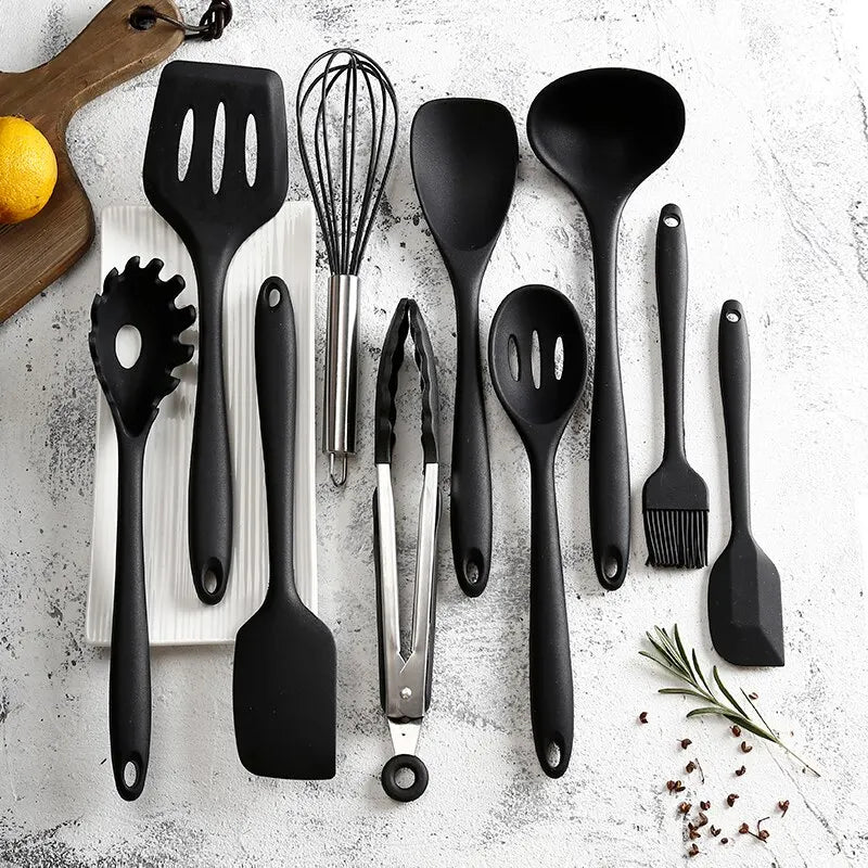 10 PCS Silicone Cookware Kit Kitchen Tools Nonstick Baking Utensils