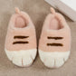 cozy Warm unisex slippers - cat-paw plush design, plush faux fur, indoor winter wear