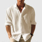 Long-Sleeved Men's Waffle Shirt - Casual Fashion Black Cardigan for Spring