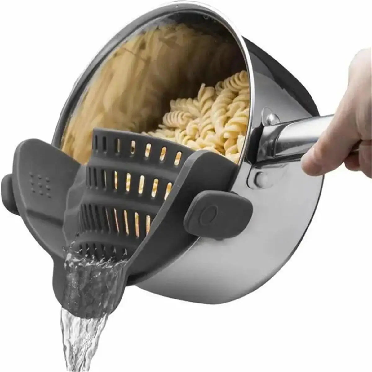 Flexible Clip On Pot Strainer - 1pc Kitchen Strainer for Pans and Bowls