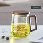 Glass Tea Cup With Wood Handle Heat Resistant Puer Filter Mug Kung Fu Tea Kit Fall 2025 Simple Brewing