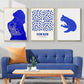 Klein Blue Abstract Canvas Wall Art Vertical Contemporary Print
