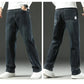 Men’s Stretchy Jeans - Wide Leg, Cotton, Business Casual