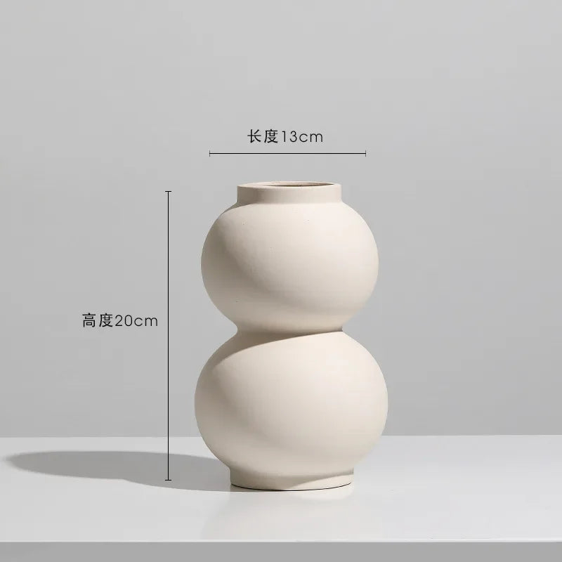 Ceramic Vase Embryo Sculptural Tabletop Vase Scandinavian Minimalist Household Decor Fall 2025 Ideal For Dry Flower Display
