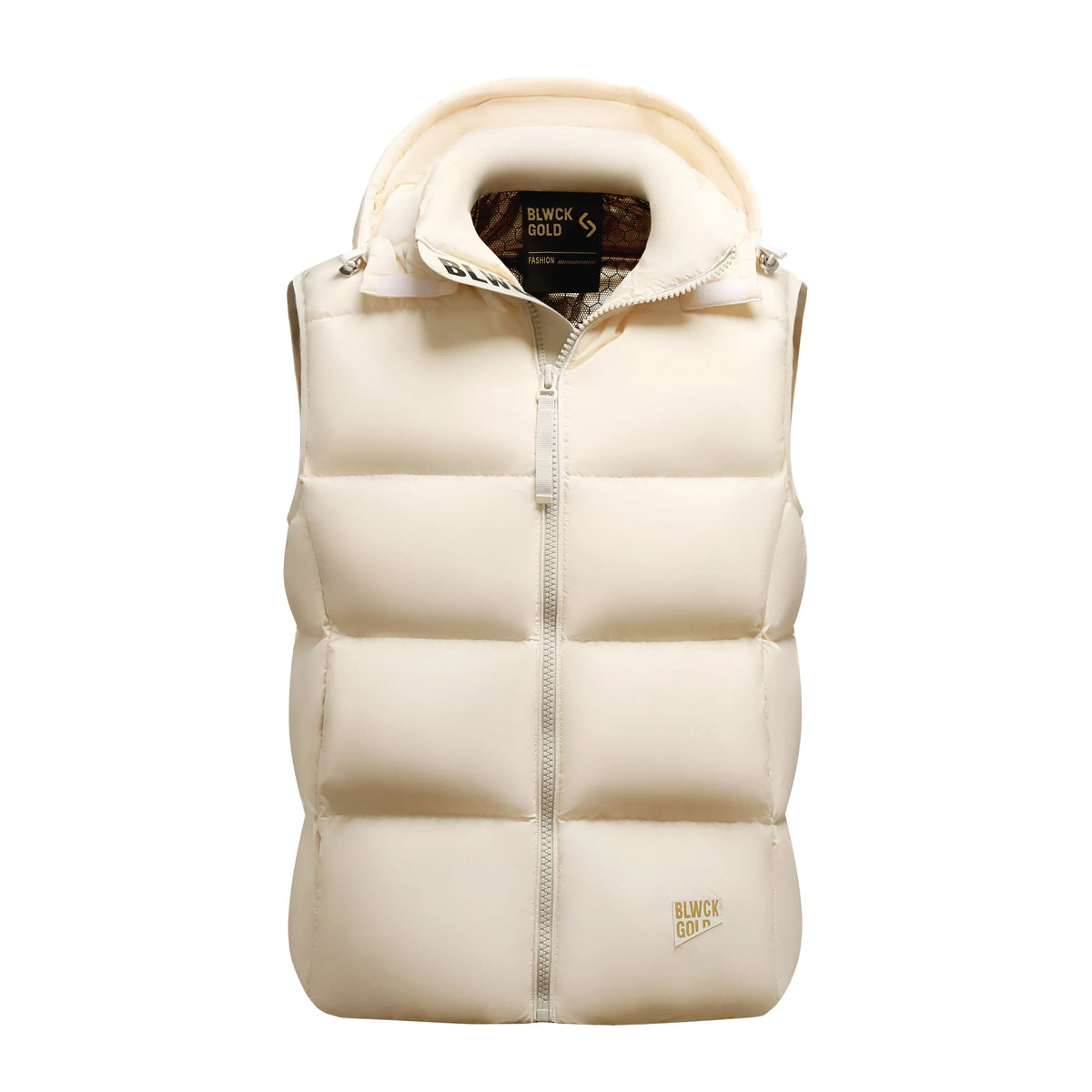 Men's Warm Down Vest - Boxy Quilted, Cotton Blend, Autumn