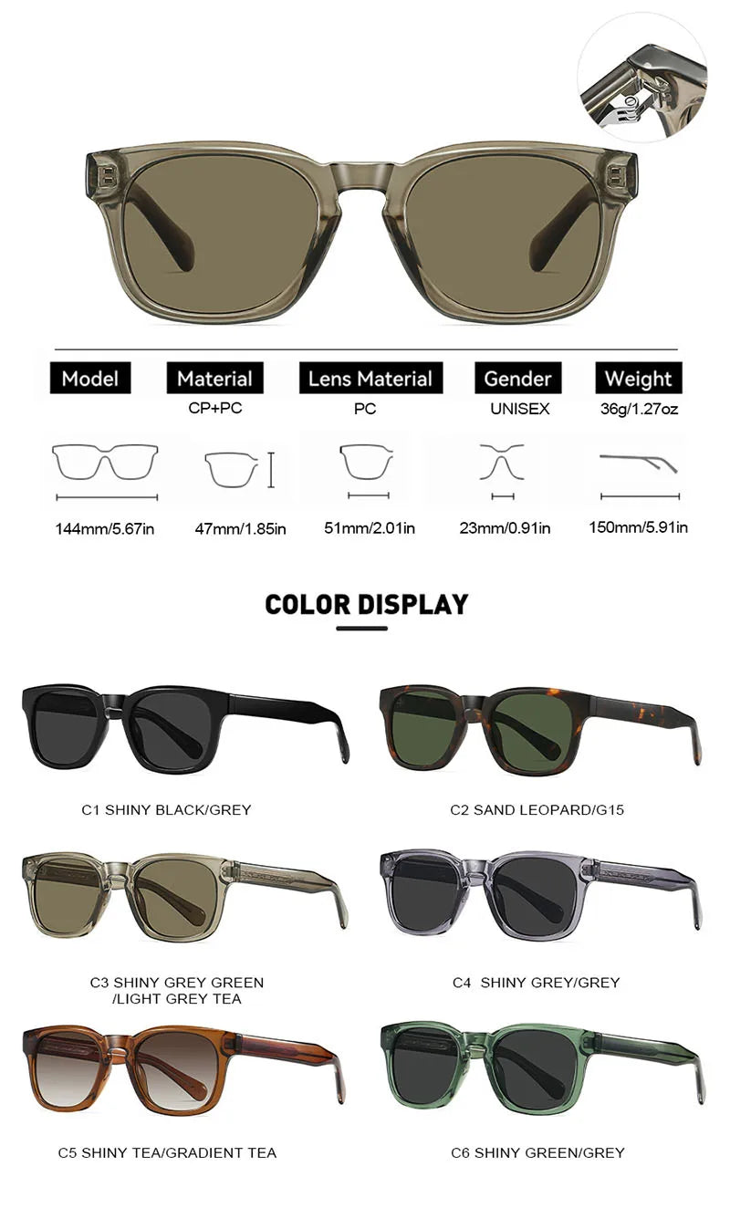 UV400 gradient lenses, vintage style, travel and beach – Retro square unisex sunglasses