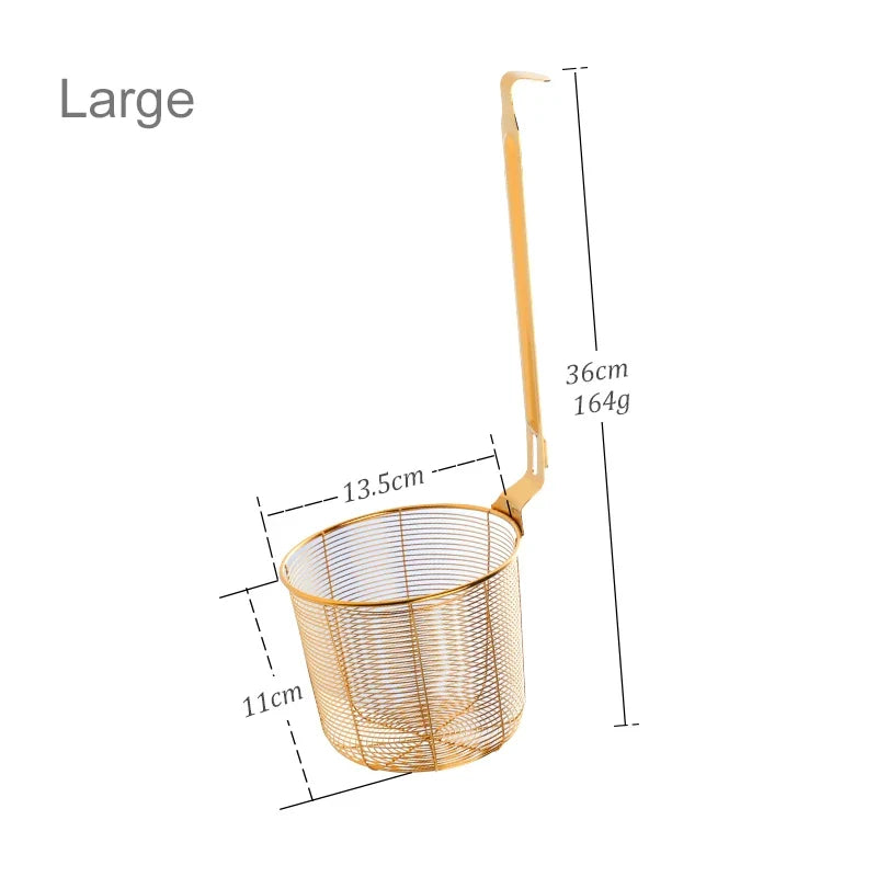 Multi-Use Kitchen Strainer for Noodles and Dumplings, Viral 2026 Trend – Stainless Steel Frying Basket Mesh Colander