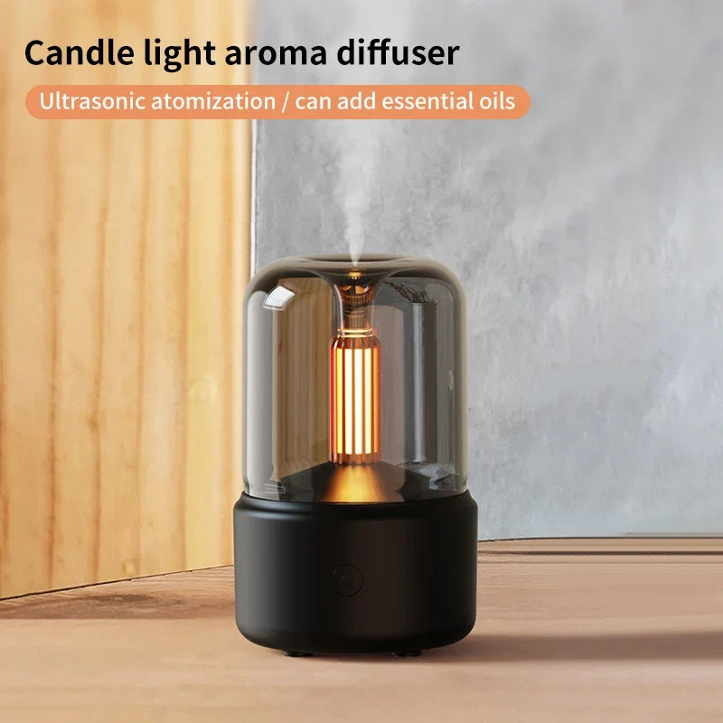 Creative Candlelight Aromatherapy Machine USB Plug-In Desktop Humidifier for Household Ambience