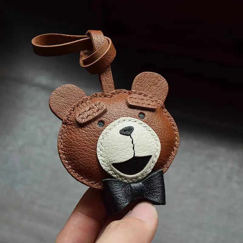 Bag Leather Charm No Face Keychain Black Cozy Cute Gift