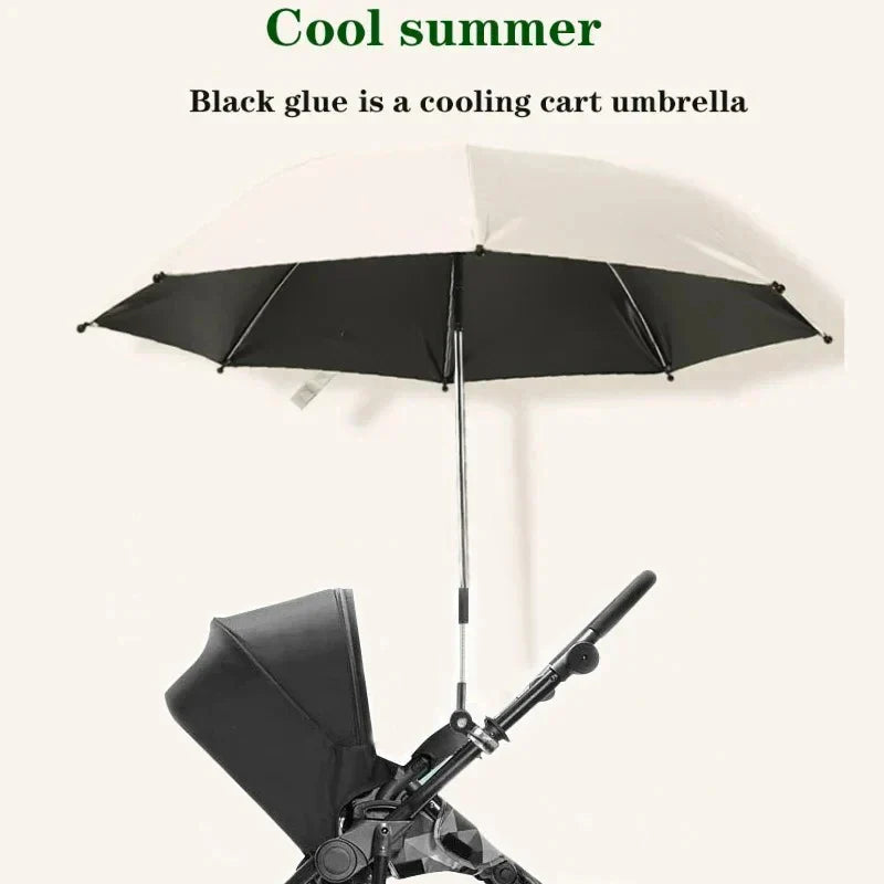 Stroller Umbrella 360 Degree Flexible Sunshade Canopy Summer 2025 UV Rain Protection Water-Resistant Travel-Friendly