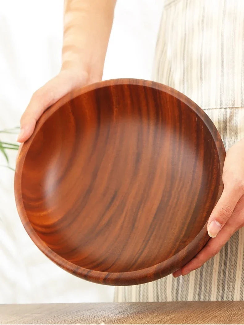 Wooden Acacia Bowl Japanese Style Salad Bowl Ramadan