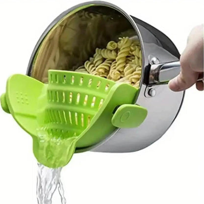 Flexible Clip On Pot Strainer - 1pc Kitchen Strainer for Pans and Bowls