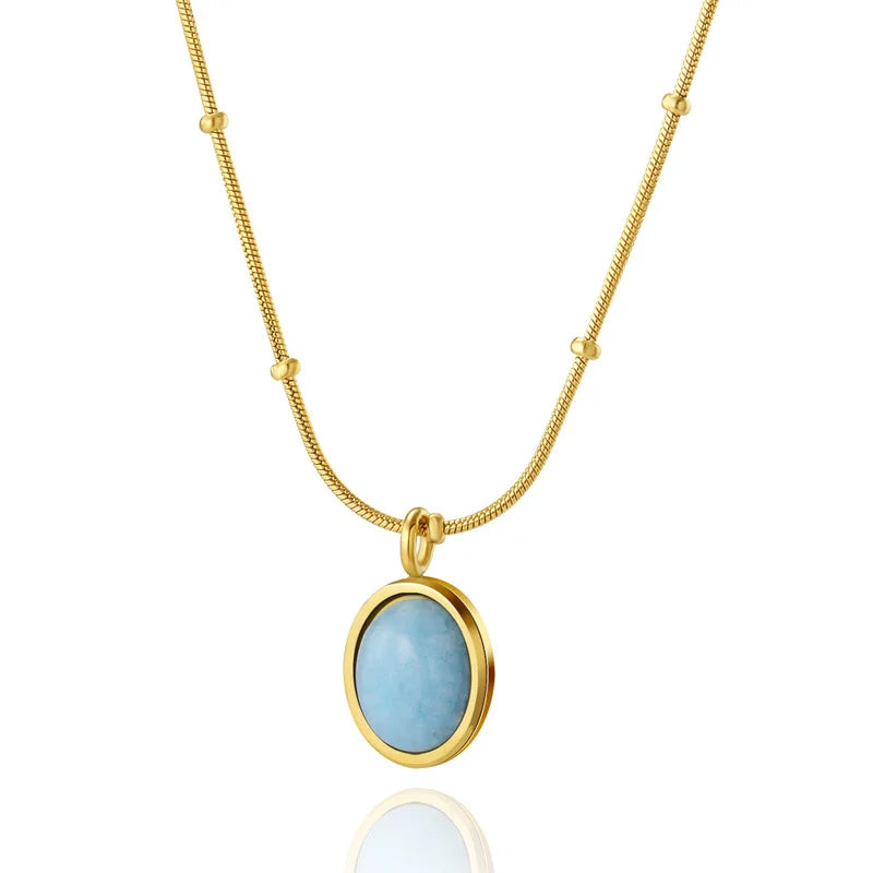Layered2026 Edition Gold Tone Necklace Kit With Resin Stone Pendants Boho Statement Jewelry Gift Idea Fall