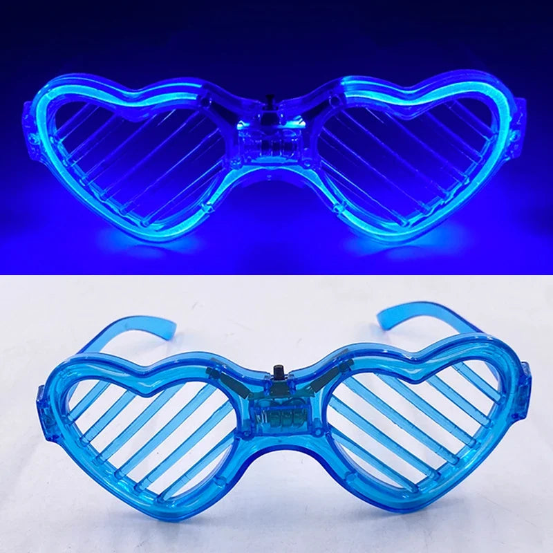 Up Light LED Glasses - 5 Colors Heart Shape Glow Party Supplies for Kids and Adults