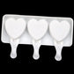Heart-Shaped Silicone Ice Cream Mold, 3 Cavity Design for Chocolate, Pudding, and More, Food-Grade, Simple Release