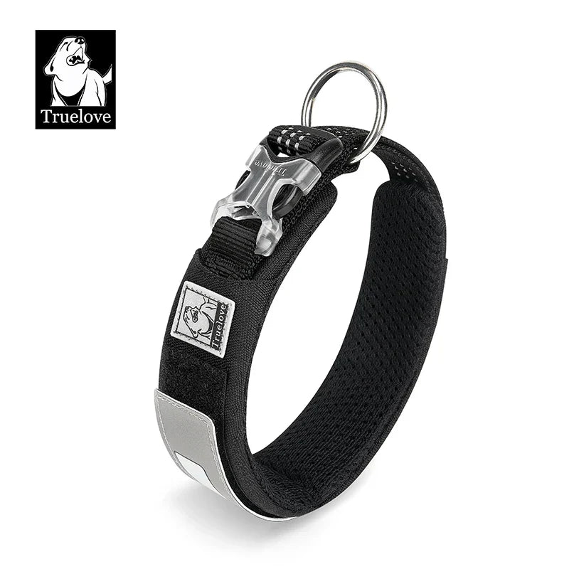 Dog Collar Reflective Personalized Padded Collar Large Dogs Night Walk Fall 2025 Breathable Fast Release Safety