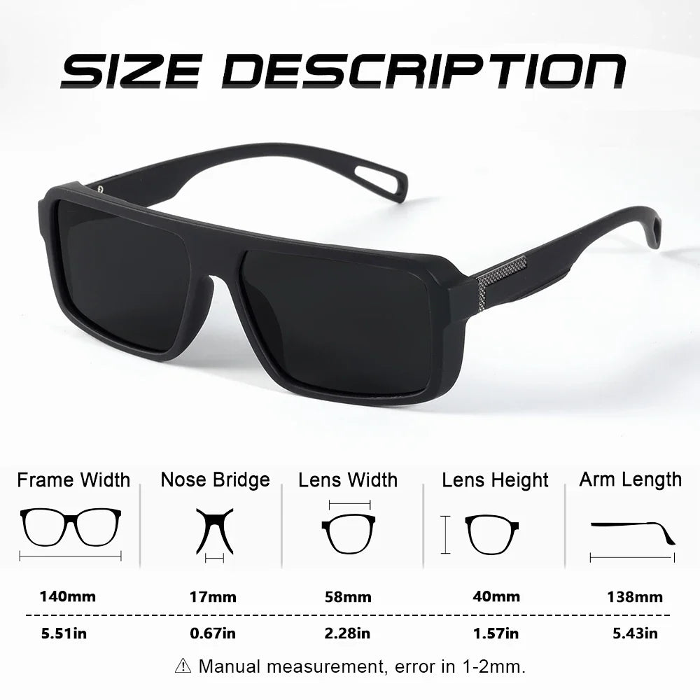 Timeless Square Polarized Sunglasses for Men Women Fashion Sports Shades