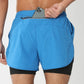 Fast-dry men's 2-in-1 running shorts - lightweight lined, polyester, for gym and summer training
