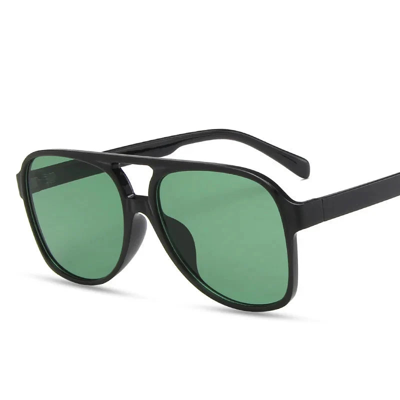 Oversized Vintage Sunglasses Women Retro Big Frame Square Glasses with Pouch Black Yellow