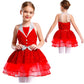 Light girls' leotard - sequined skirted tutu, polyester, for ballet and dance performances
