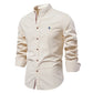 Long Cotton Sleeve Shirt for Men - Solid Color Casual Wear, High Quality