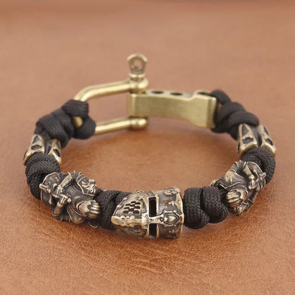 Skull Paracord Bracelet Gothic Wristband Halloween 2026 Gift Idea Flexible Braided Jewelry