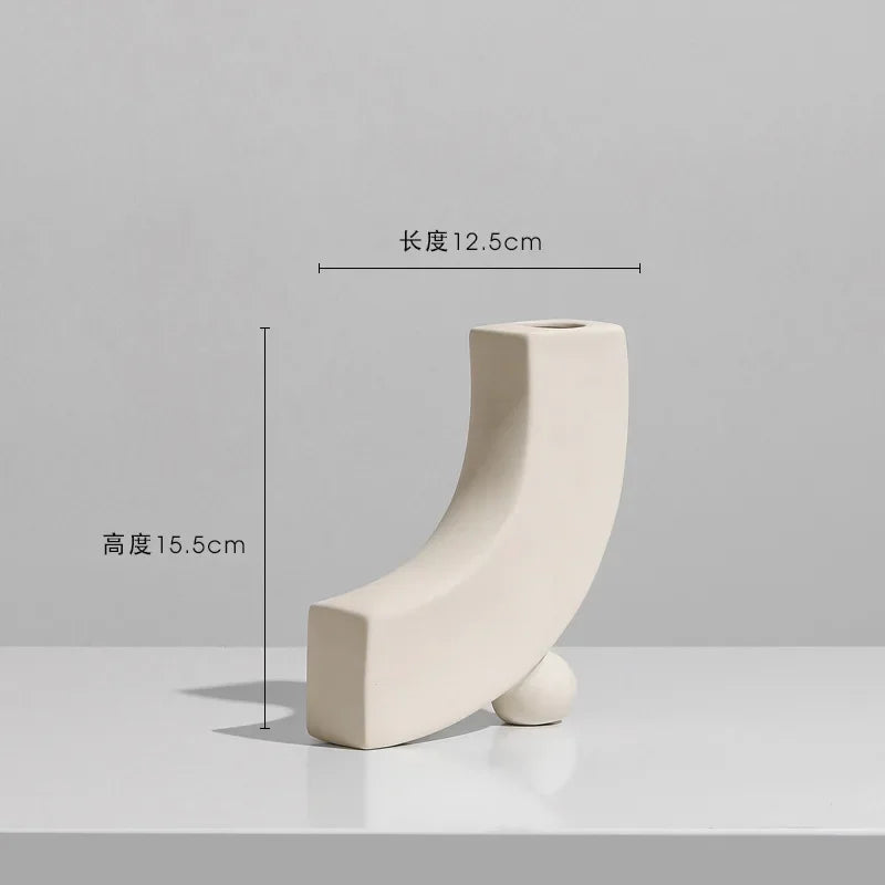 Ceramic Vase Embryo Sculptural Tabletop Vase Scandinavian Minimalist Household Decor Fall 2025 Ideal For Dry Flower Display