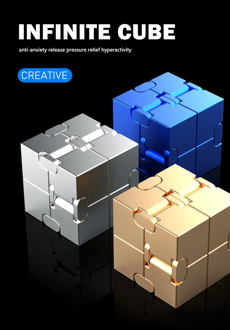 Metal Magic Cube Stress Relief Toy Travel-Friendly Puzzle Focus