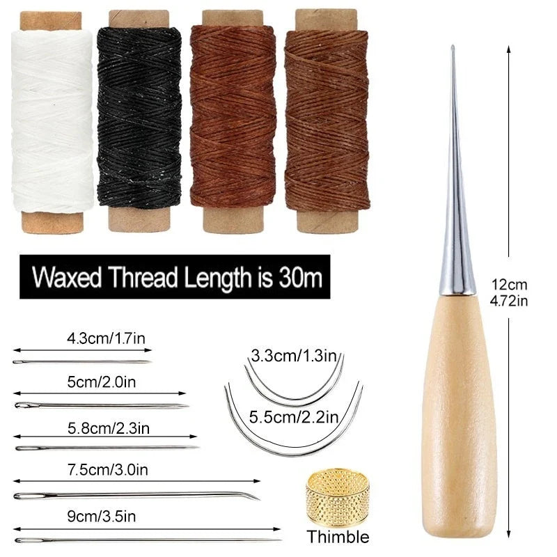 Leather Sewing Kit 13 Piece Kit For Handbag And Shoe Repair, Viral DIY Gift Trend 2026 Handmade Stitching At Household