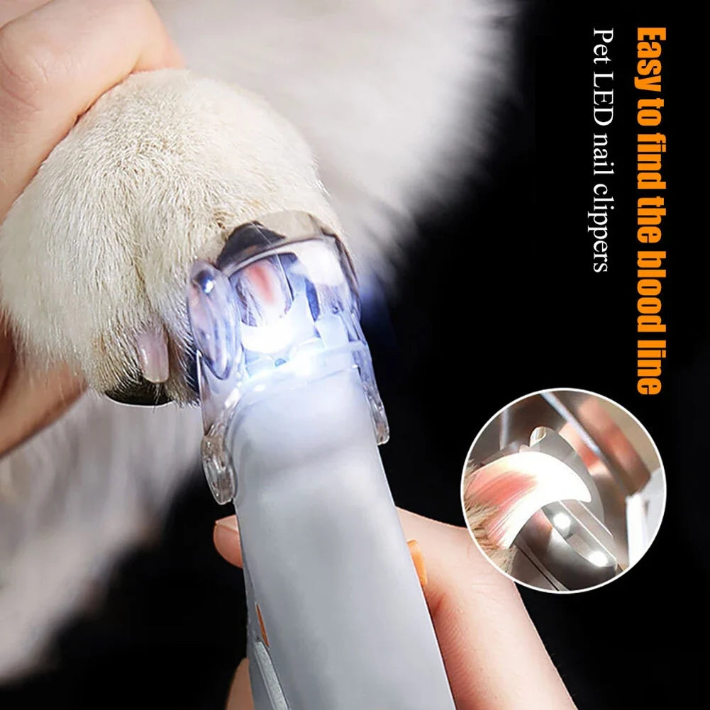 Nail Trimmer with LED Light for Dogs and Cats - Travel-Friendly Clipper with Magnifying Glass