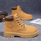 Casual Retro High Top Boots for Men - Winter Chunky Lace-Up Motorcycle Ankle Footwear