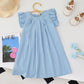Plush girls' dress - princess, pleated, round-necked, polyester, summer party wear