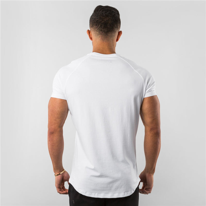 short sleeve, cotton blend, for workout & casual wear – Breathable slim fit men's gym t-shirt