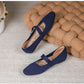 Women Stretchy Mary Jane Flats - Ribbed Knit For Spring