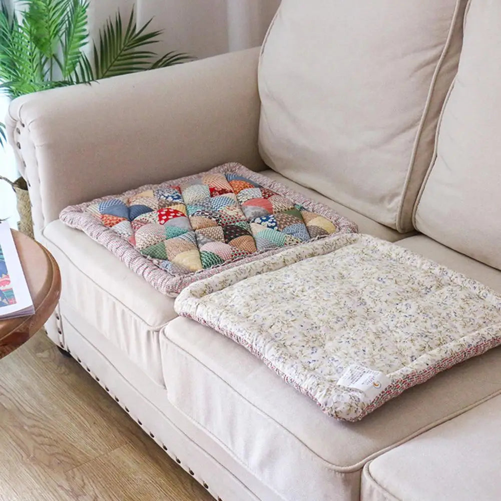 Cotton Sofa Cover Bohemian Plush Anti-Slip Thickened Floral Cushion Protection