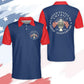 men's Breathable golf polo shirt - short sleeve, cotton blend, for patriotic events