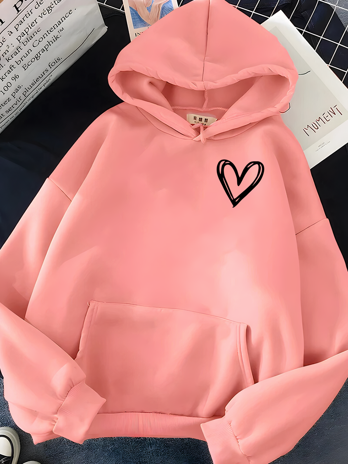 Relaxed Pullover, Cotton, Casual – Plush Cozy Women's Hoodie