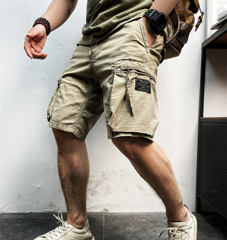 Men's Cargo Shorts with Pockets, Comfortable Cotton-Elasthan Blend for Outdoor Adventures, EU Standard Sizes-1