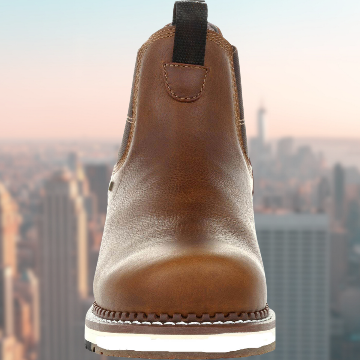 Water-Resistant Sturdy Men's Wedge Boots - Chelsea Leather Work