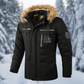 Men's Warm Parka - Hooded Faux Fur, Polyester, Winter