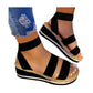 Variant image for Women's Strap Cross Wedge Sandals, Breathable Lightweight Summer Footwear with Round Cup Shape, Non-Slip TPR Sole-5