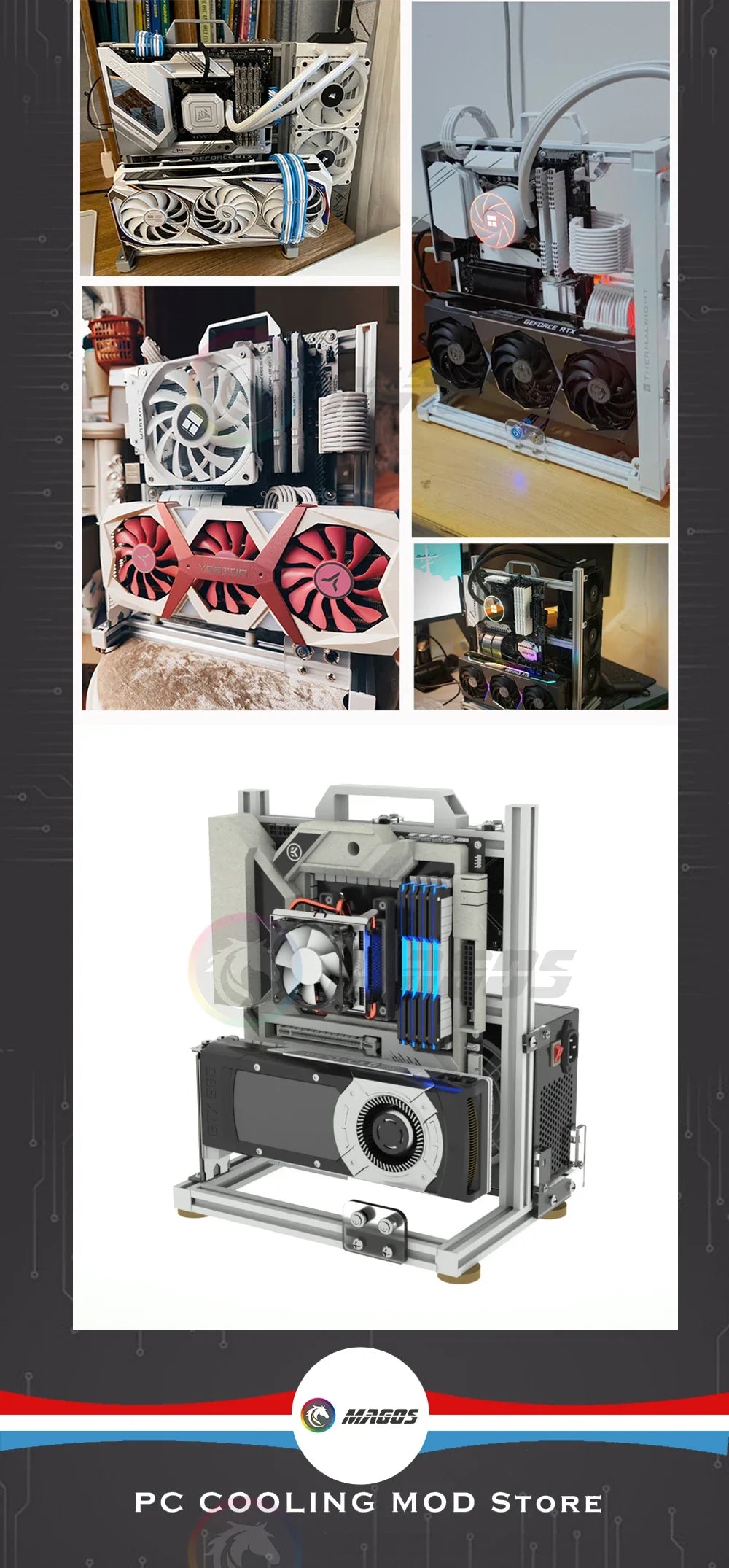 Frame Open PC Case Modular ATX MATX ITX Aluminum Rack