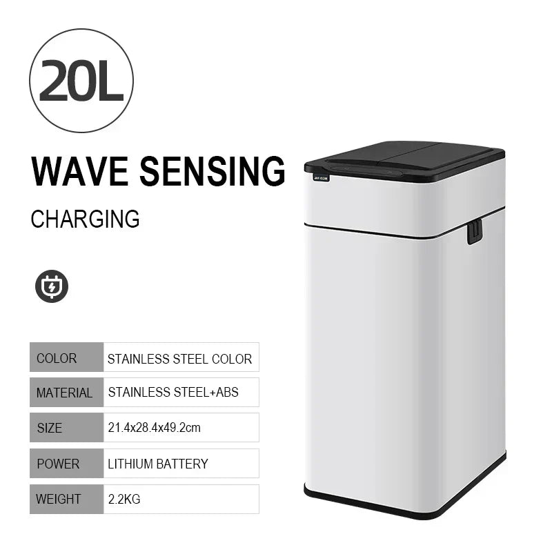 Can Trash 20L Stainless Steel Sensor Kitchen Bin Hands Free
