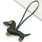Pu Dachshund Leather Bag Charm Baseball Keychain Gift