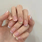Press On Nails Short Square White Minimalist False Nail Tips Kit Spring 2026 Reusable