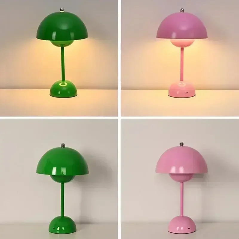 Battery-Powered Table Lamp Scandinavian Flower Bud With Iron Touch Switch Fall 2026 Household Decor For Bedroom Or Nightstand