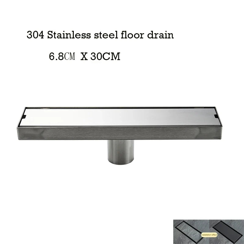 Floor Drain Invisible Square Shower Drain Anti Odor Stainless Steel Simple Clean 2026 Household Renovation Trend