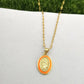 women's Timeless Virgin Mary pendant necklace - 18K gold-plated stainless steel link chain, for everyday wear